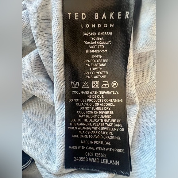 Ted Baker Leilann Masquerade Pleated Midi Dress Faux Wrap Geometric Pattern - Picture 13 of 15